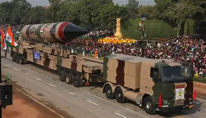 Agni-Prime missile successfully launched from a train by India.