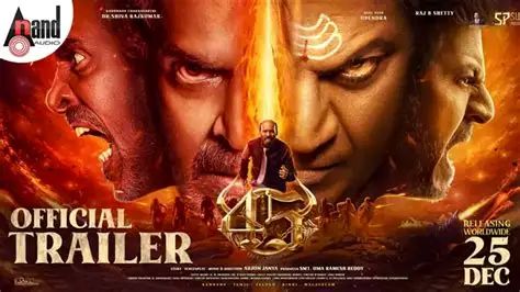 45 official Hindi trailer showcases Dr. Shivarajkumar, Upendra, and Raj B Shetty in a powerful cinematic experience filled with intense action, emotion, strong performances, and Arjun Janya’s impactful music.